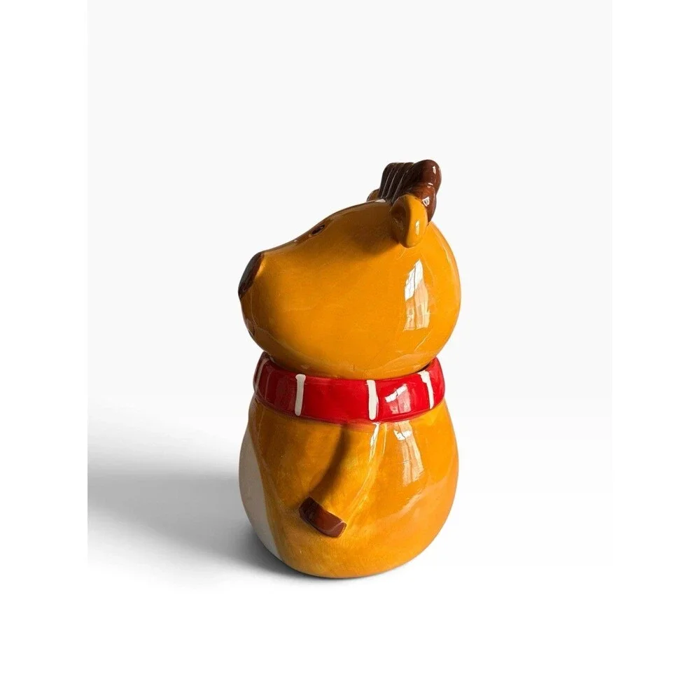 David’s Cookies Ceramic Reindeer Cookie Jar Vintage Christmas Kitchen Decor